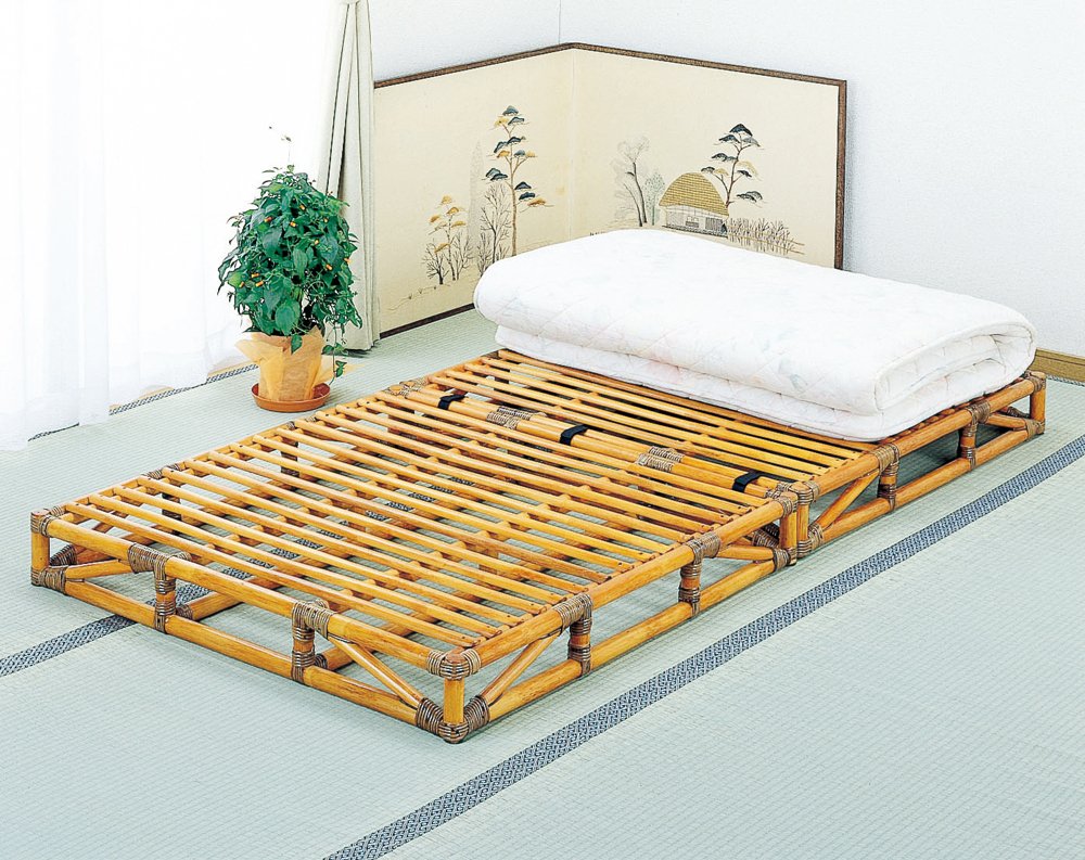 藤のベッド Amazon｜籐すのこベッド セミダブルサイズ 籐枕付 Y907｜ベッド